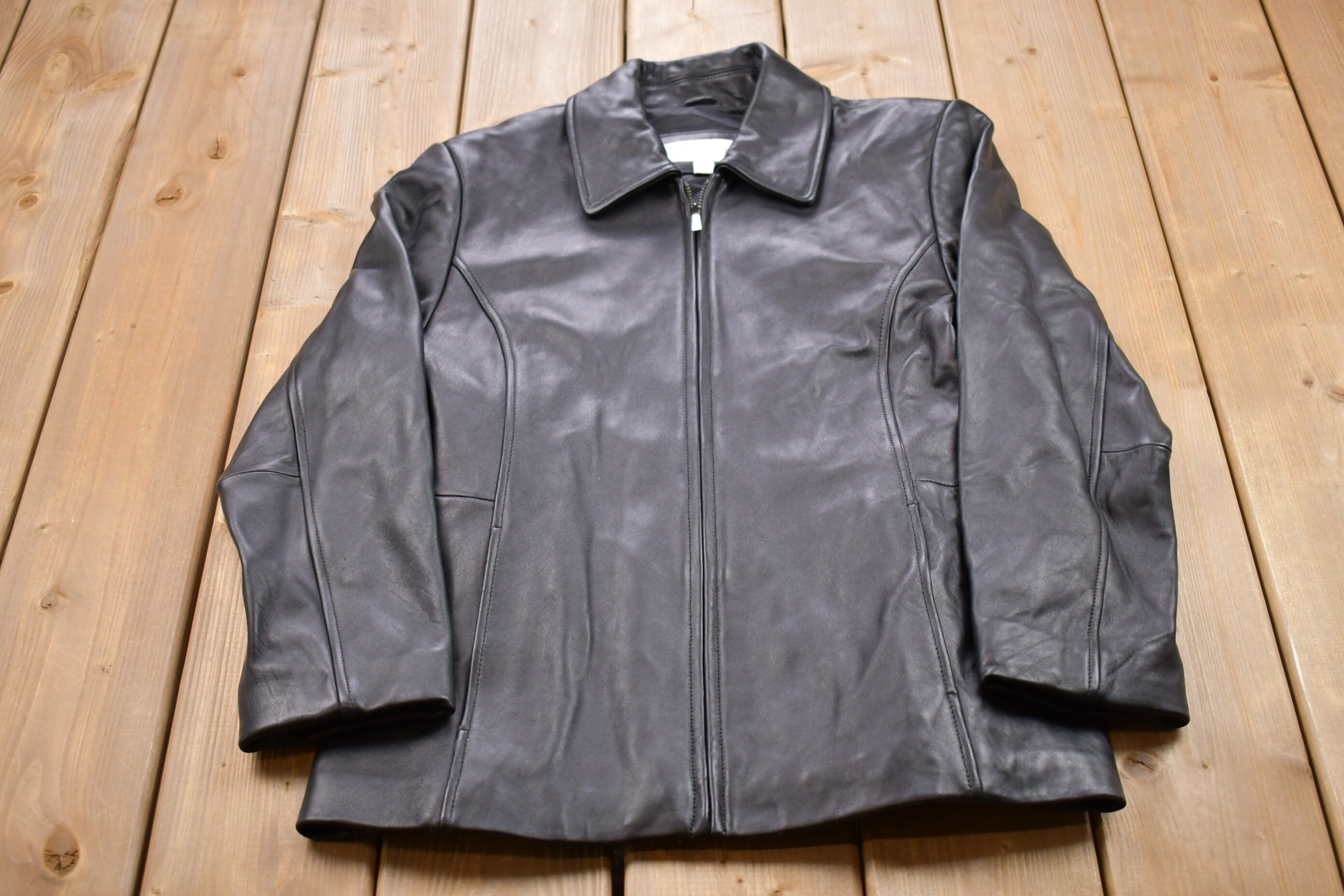 Vintage Claiborne Mens Leather Jacket - Etsy Vintage Claiborne Mens Leather Jacket - Etsy