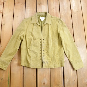Vintage 1980s Live a Little Suede Jacket / Button Down / Leather Coat / True Vintage / Streetwear / Suede Jacket /