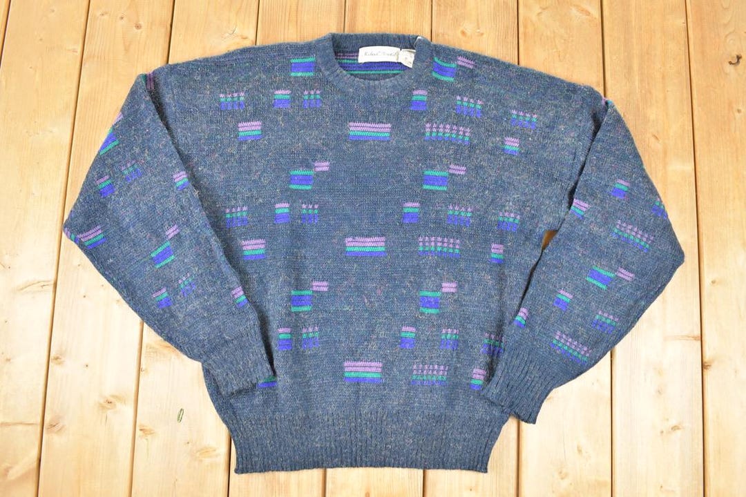 Vintage 1990s Michael Gerald Knit Abstract Pattern Crewneck 
