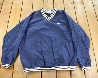 Vintage 1990s Nike Embroidered Mini Swoosh Pullover Windbreaker Men's XL / Vintage Nike / Streetwear / 90s Windbreaker