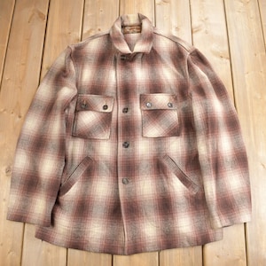Vintage 40s Merrill Woolens Shadow Plaid Wool Western Jacket
