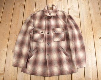 40s Merril Woolens Shadow Plaid Wool JKT