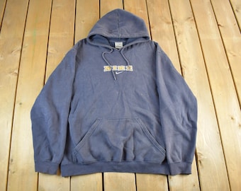 Vintage 2000s Nike Embroidered Embroidered Logo Swoosh Hoodie Men's XL / Swoosh Logo Sweatshirt / Y2K Sweater / Made in Canada