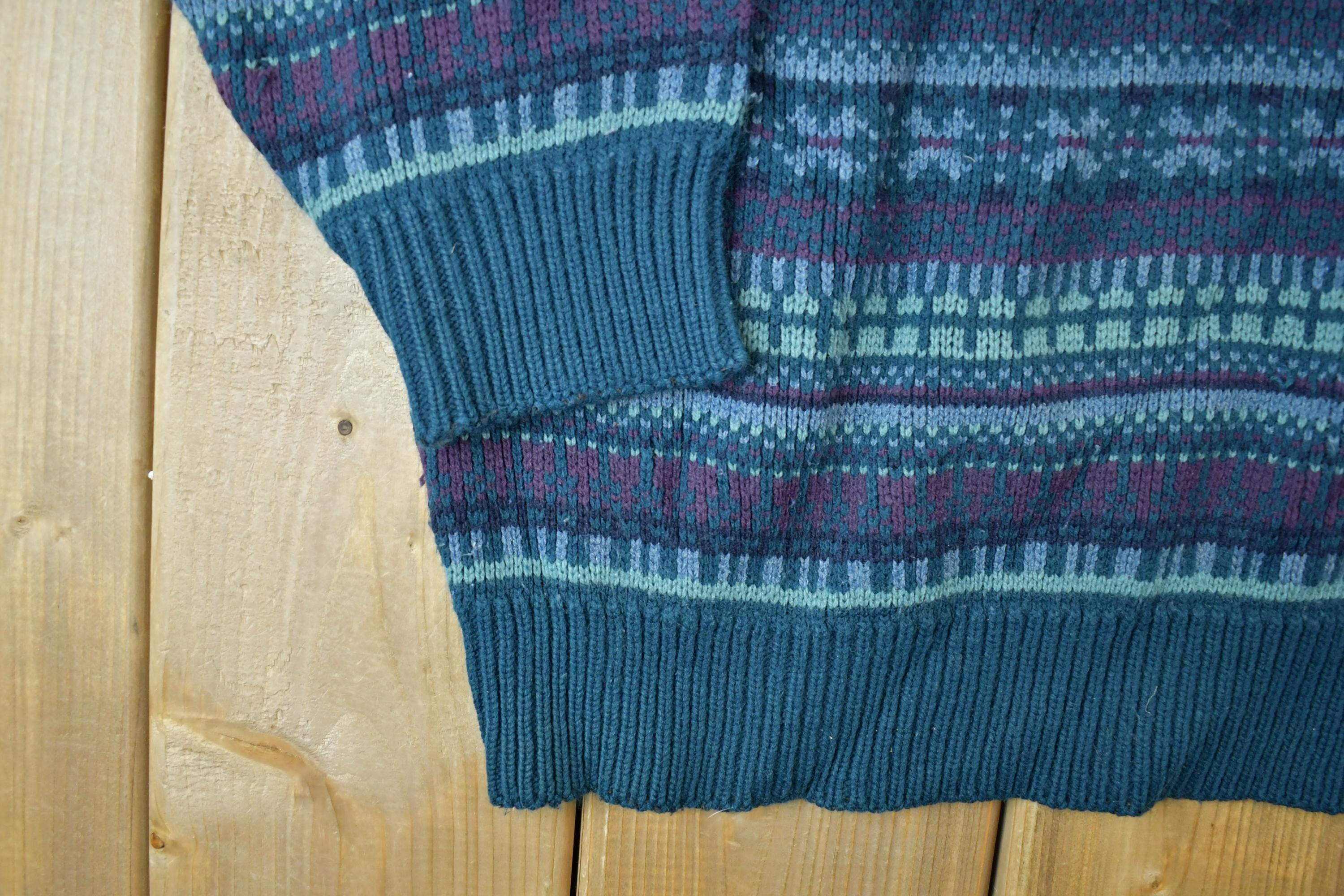 Vintage 1990s Tip Top Tailors Knit Crewneck Sweater / 90s Crewneck
