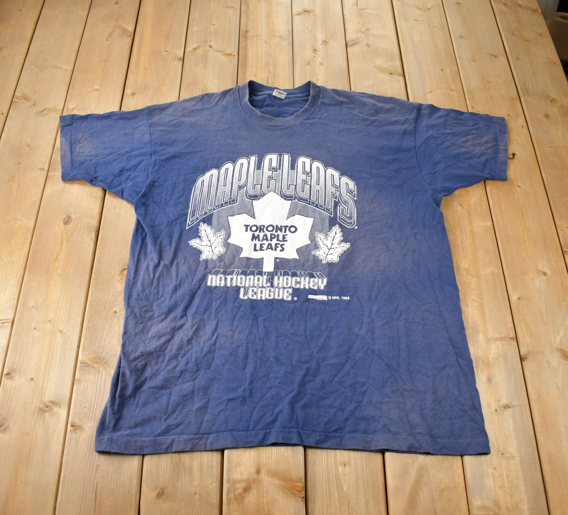 Camiseta gráfica vintage de hockey de la NHL de los Toronto Maple Leafs de  1993, fabricada en EE. UU. - Etsy México, image size:1974x1790