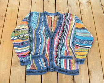 Nineties Black, White & Yellow 3D Knit Coogi Pullover Sweater - Etsy