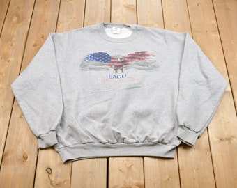 Vintage 1990s American Bald Eagle Crewneck Sweatshirt / 90s Crewneck / American Pride / Souvenir / Athleisure / Streetwear