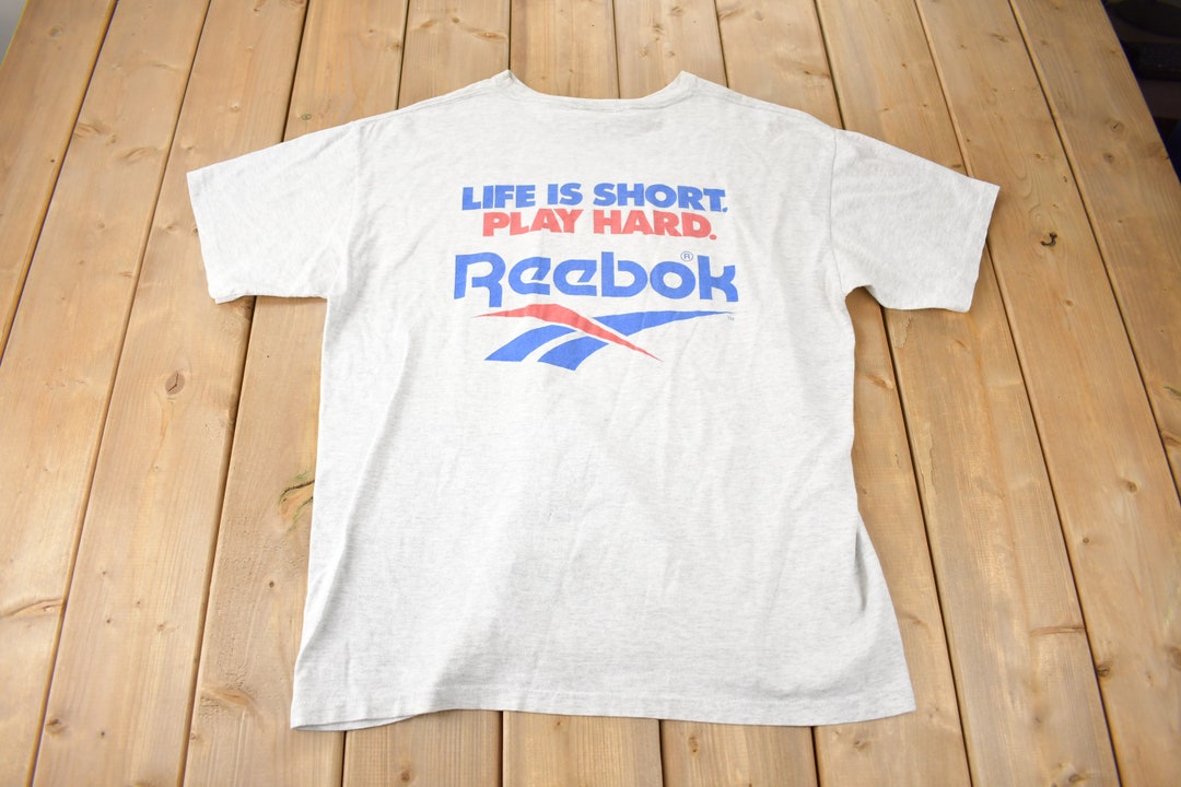 Vintage 1990s Reebok Basketball Single Stitch Graphic T Shirt