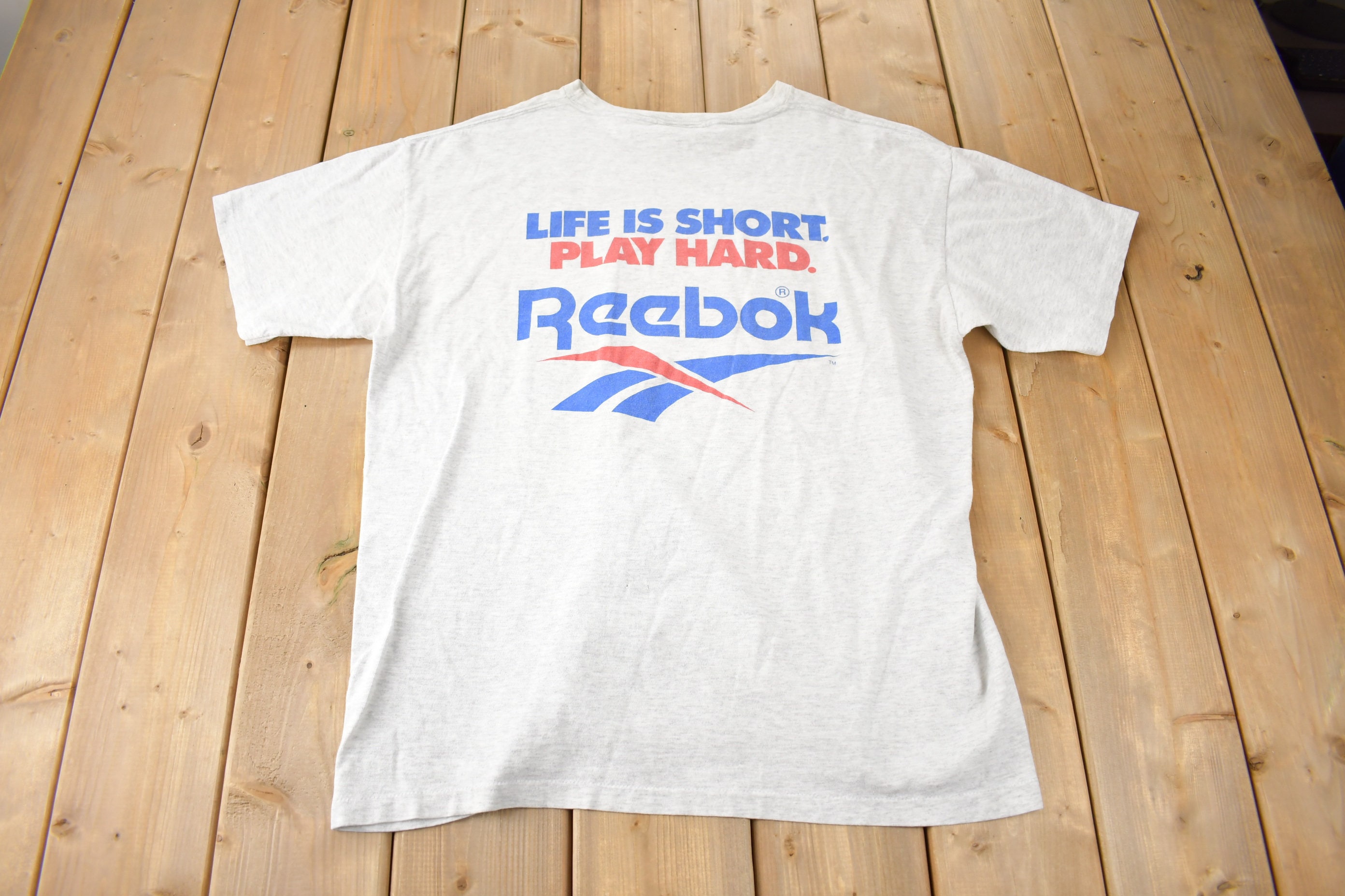Vintage 1990s Reebok Basketball Single Stitch Graphic T Shirt Made