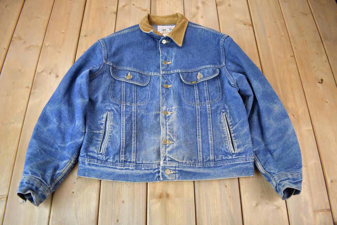 Vintage 1980s Lee Storm Rider Blanket Lined Jean Jacket Size Vintage 1980s Lee Storm Rider Blanket Lined Jean Jacket Size