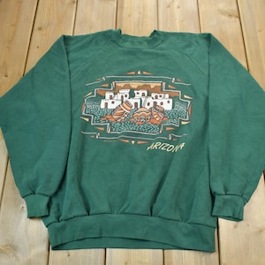 Vintage 1990s Santee Arizona Souvenir Crewneck Sweatshirt / green Crewneck / Arizona Crewneck