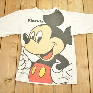 Vintage 1990s Disney&#39;s Mickey Mouse Single Stitch Distressed T-Shirt / Cartoon Promo / 80s 90s Streetwear / Made In The USA
