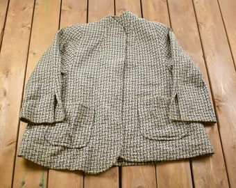 Kurtka z wełny w stylu vintage z lat 40. XX wieku / Kurtka wełniana / Kurtka vintage z lat 90. XX wieku / Na zewnątrz / Zima / Przytulny płaszcz typu trencz