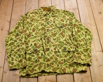 Vintage 1970s Caliber Duck Camo Button Up Shirt / 1990s Button Up / Vintage Camo / Camo Button Up / Hunting Button Up / Outdoorsman