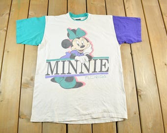 Vintage 1990s Disney Minnie Mouse Graphic T Shirt Men's Large / Vintage T Shirt / Streetwear / Graphic Tee / Single Stitch / Cartoon