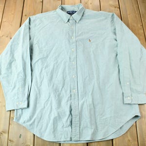 Vintage 1990s Ralph Lauren Button Up Shirt / 1990s Ralph Button Up / Vintage Flannel / Casual Wear / Vintage Polo Oxford / Yarnmouth