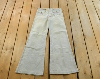 Vintage 1980s Gledson Bell Bottom Denim Light Wash Blue Jeans Men's 27 x 31 / Vintage Denim / 80s Low Rise / Disco / Boho Hippie