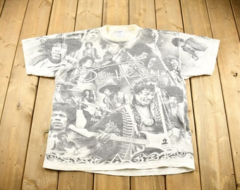 Vintage 1996 Jimi Hendrix All Over Print Band T-shirt / Band Tee