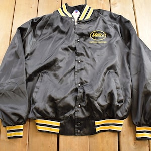 Vintage 1980s West Ark Satin Bomber Jacket / Stemco Factory Certified / Snap Button / Streetwear / Souvenir Jacket / Made In USA / Size 2XL