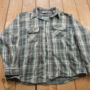 Vintage 1990s Five Brother Plaid Button Up Shirt 1990s Button Up / Vintage Flannel / Basic Button Up