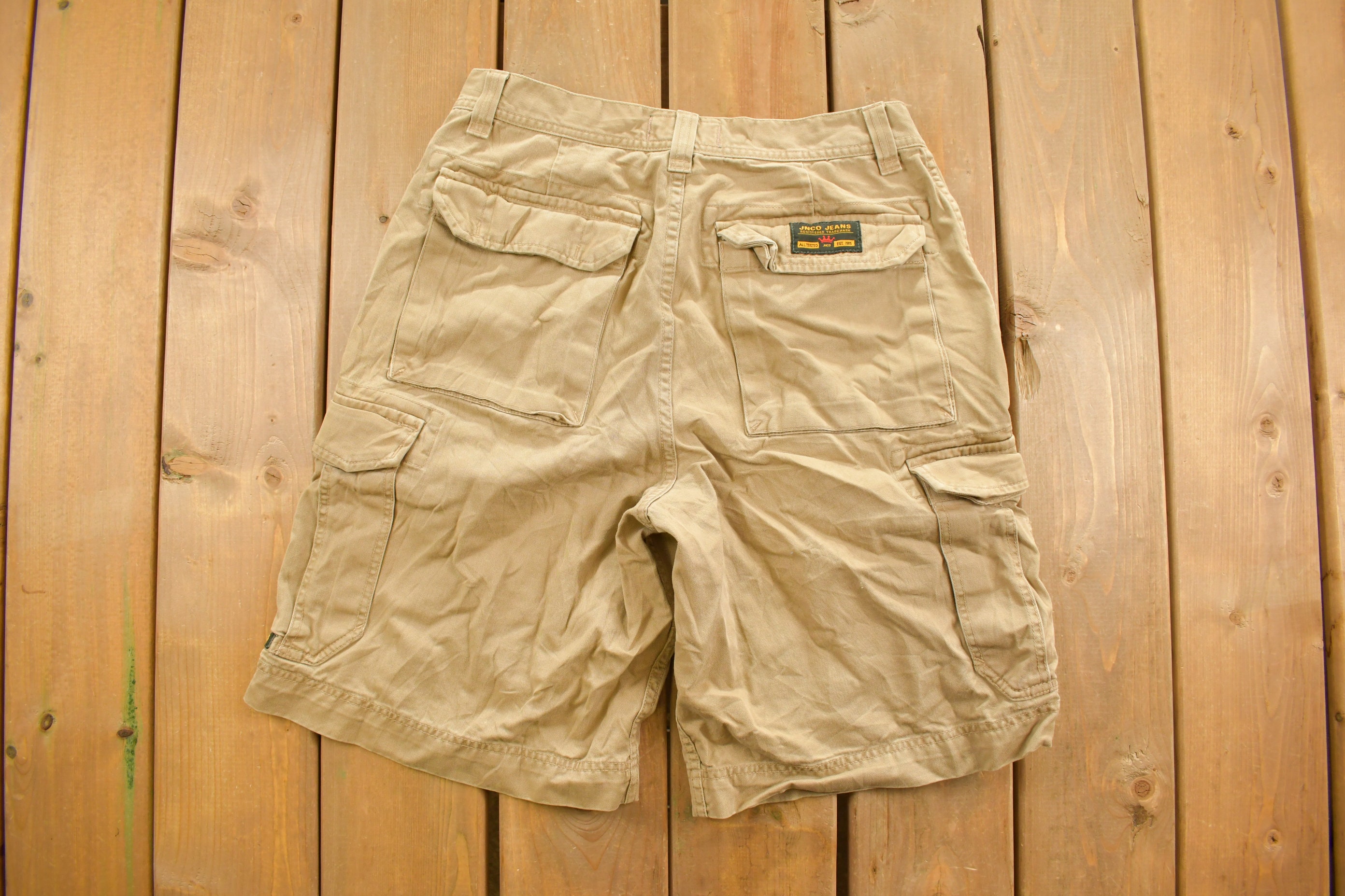 Vintage 1990s JNCO Jeans Baggy Cargo Shorts Size 32 / Rare Vintage