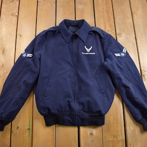 Vintage 1990s US Air Force Military Jacket / With Liner / US Navy Blue / Vintage Army / Streetwear Fashion / Army Jacket / USAF