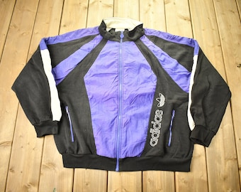 Vintage 1980s Adidas Color-Block Zip-Up Nylon Pullover / Sportkleidung / Windjacke / Outerwear Jacke / Streetwear Fashion / Vintage Adidas