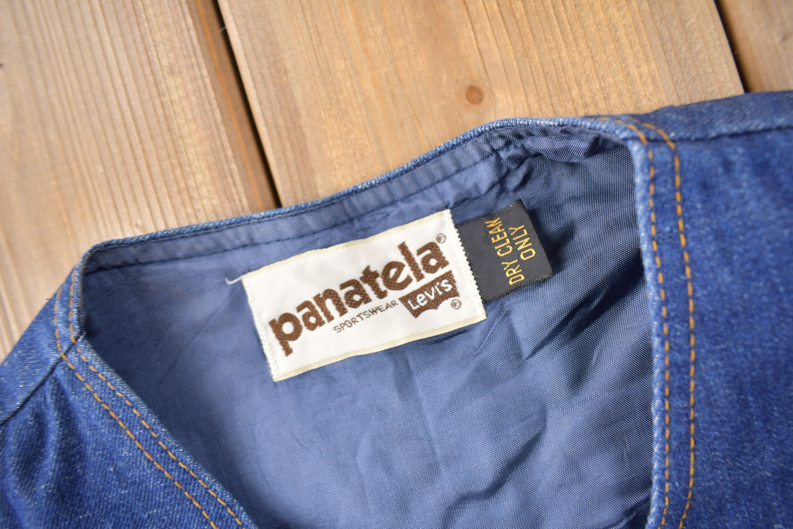 Vintage 1970s Levi's Panatela Denim Button up Vest Made in