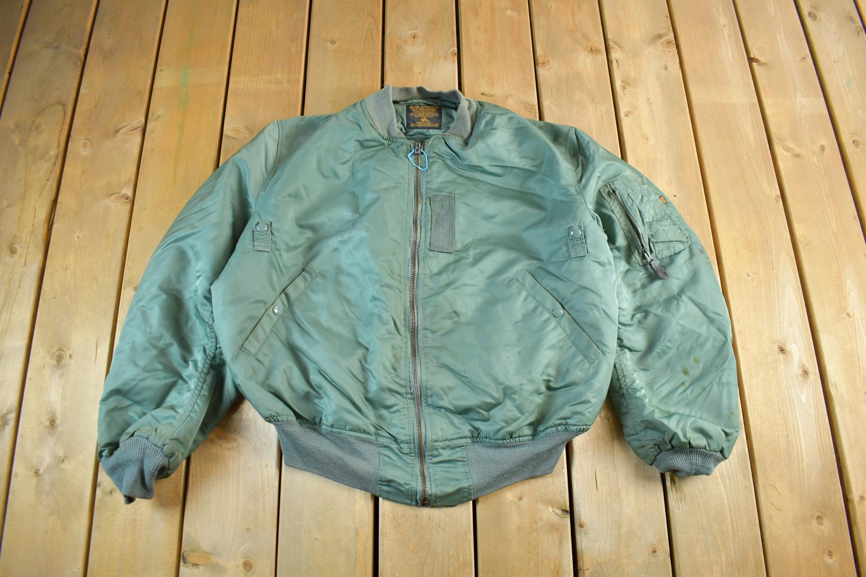 Vintage 1970s Alpha Industries MA-1 Military Flyers Jacket Men's