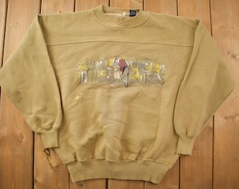 Sudadera vintage de cuello redondo con gráfico de golfista de los años 90 / Cuello redondo de los 90 / Ropa de calle / Estampado gráfico / Golf / Talla grande /