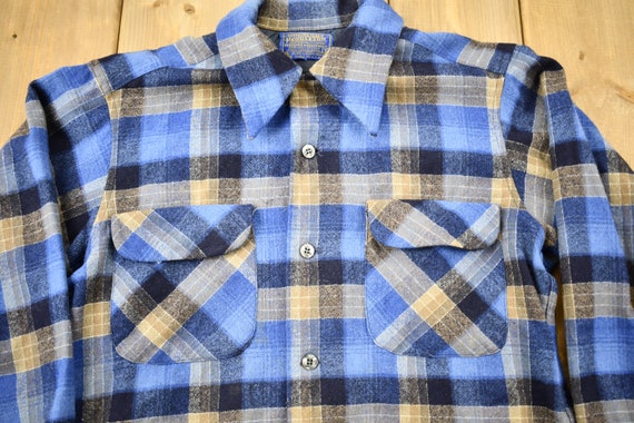 Vintage 1970s Pendleton Plaid Button Up Board Shi… - image 3