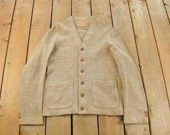 Small Vintage Tan Towncraft Prep Cardigan
