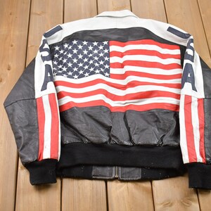 Vintage 1990s Michael Hoban Wheremi American Flag USA Leather