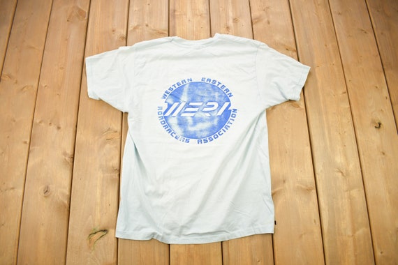 Vintage 1980 White Bol D'OR Graphic Print Motorcycle Racing Cotton T-Shirt S