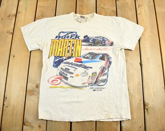 Vintage 1990s Mark Martin Valvoline Nascar Racing Graphic T Shirt Men's Large / Vintage Race Tee / Streetwear / Rare Vintage / Nascar Tee