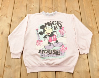 Lrg XL 80s Mickey Mouse Sudadera Hombre Grande Mujer XL Vintage