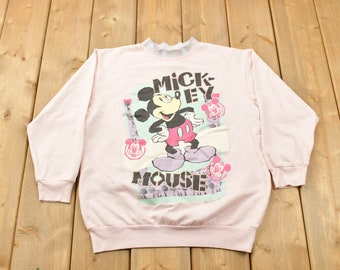 Lrg-XL Sweat-shirt Mickey Mouse des années 80 Homme Grand, Femme XL vintage  Heather Grey Raglan Sleeve Disney Cartoon Pull -  France