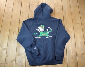Vintage 1990s Champion Notre Dame Full Zip College Hoodie Sweatshirt / Vintage Champion / Vintage Pullover / Streetwear / Athleisure
