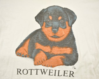 トップス 90s henryneck long t-shirt dog fullprint Vintage 90s Dog T-shirt TLC “tender Loving Canine's” Graphic
