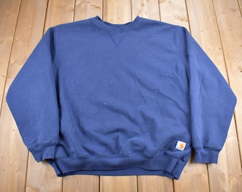 Vintage 1990s Heavy Weight Carhartt Crewneck Sweatshirt / 90s Crewneck / Vintage Workwear / Faded