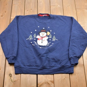 Vintage 1990s Christmas Snowman Crewneck Sweatshirt / 90s Crewneck / Snowman / Athleisure / Streetwear / American Vintage
