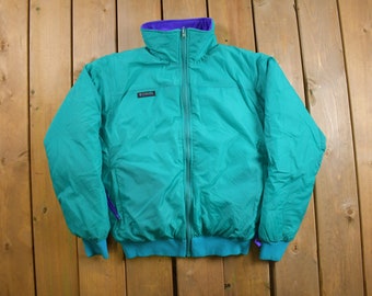 Vintage 1990s Columbia Sportswear Reversible Puffer Jacket / 80s