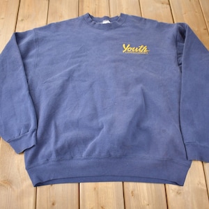Vintage 1990s Youth Embroidered Crewneck Sweatshirt Made In USA