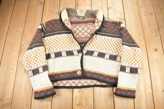 90s~ ORVIS patch work cardigan Vintage 1990s Orvis Button up