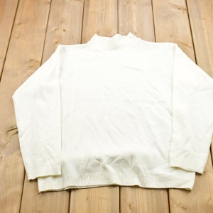 Vintage 1990s Knitted Blank Turtleneck Sweater / Vintage 90s Turtleneck / Basic Knit Sweater / Vintage Turtleneck / Sweatshirt / Essential