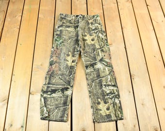 Vintage 1990s Forrest Camouflage Mossy Oak Denim Jeans Size 27 x 26 / Vintage Camo Jeans / Streetwear / Vintage Workwear