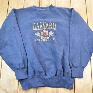 Vintage 1990s Harvard University Collegiate Crewneck / Embroidered / NCAA Sweatshirt / Sportswear / Americana / Midwest Embroidery