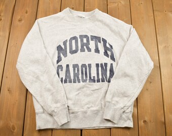 Vintage 1990s North Carolina Champion Collegiate Crewneck / NCAA Sweatshirt / Sportswear / Americana