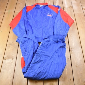 Vintage 1990s USA Hockey Bestickter Starter Trainingsanzug / Windbreaker Jacke / Sportbekleidung / Patchwork / Oberbekleidung / Hockey / Americana