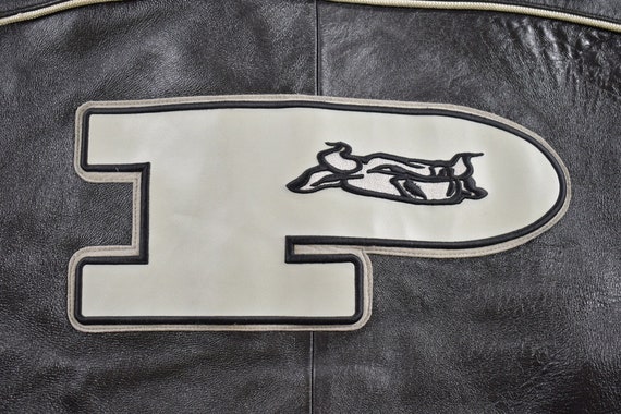 Vintage 1990s Phat Farm Leather Jacket / Patchwork / 90s